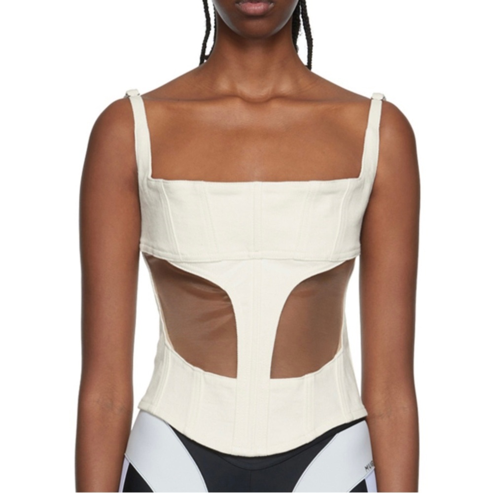 MUGLER brand new Off-White bodice top
